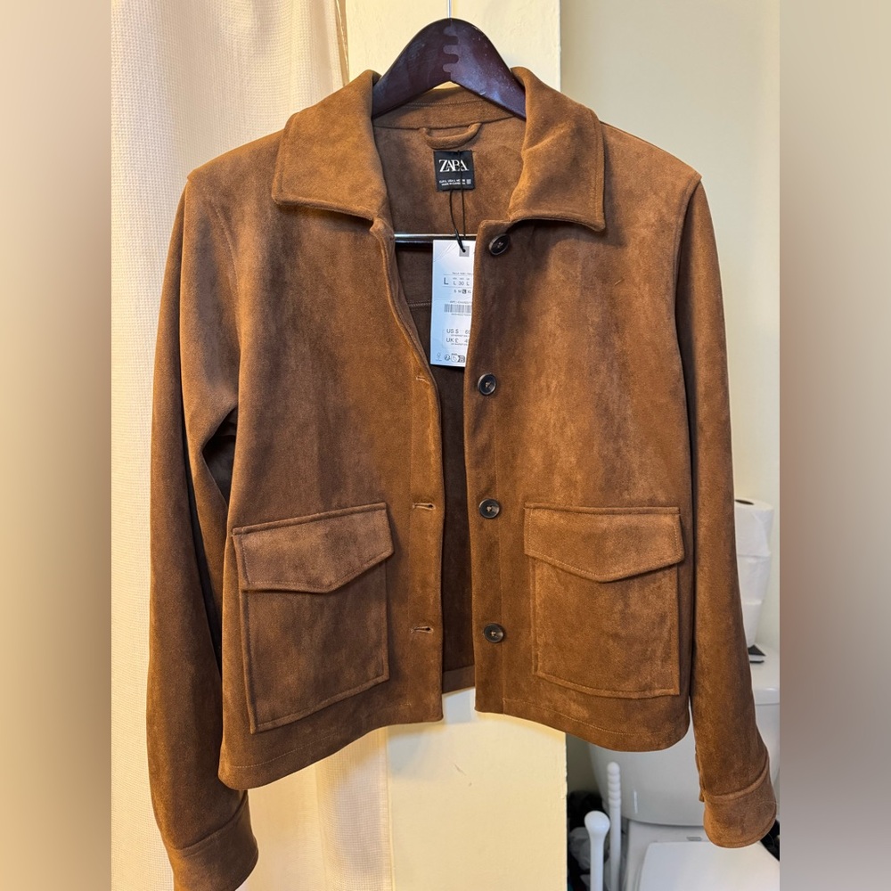 Zara Faux Brown Suede Jacket
